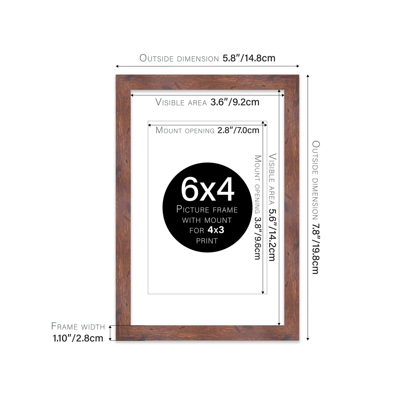 Rustic Wood Picture Frame 28mm Edge