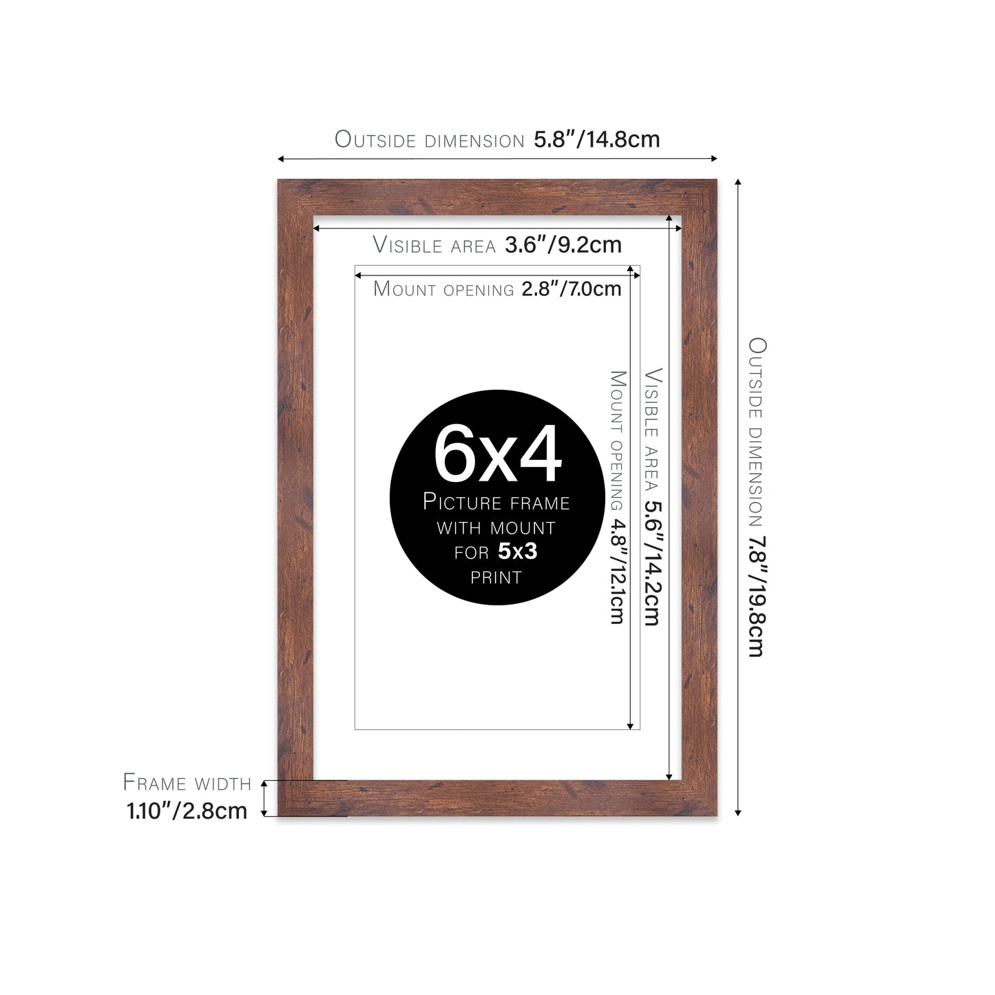 Rustic Wood Picture Frame 28mm Edge