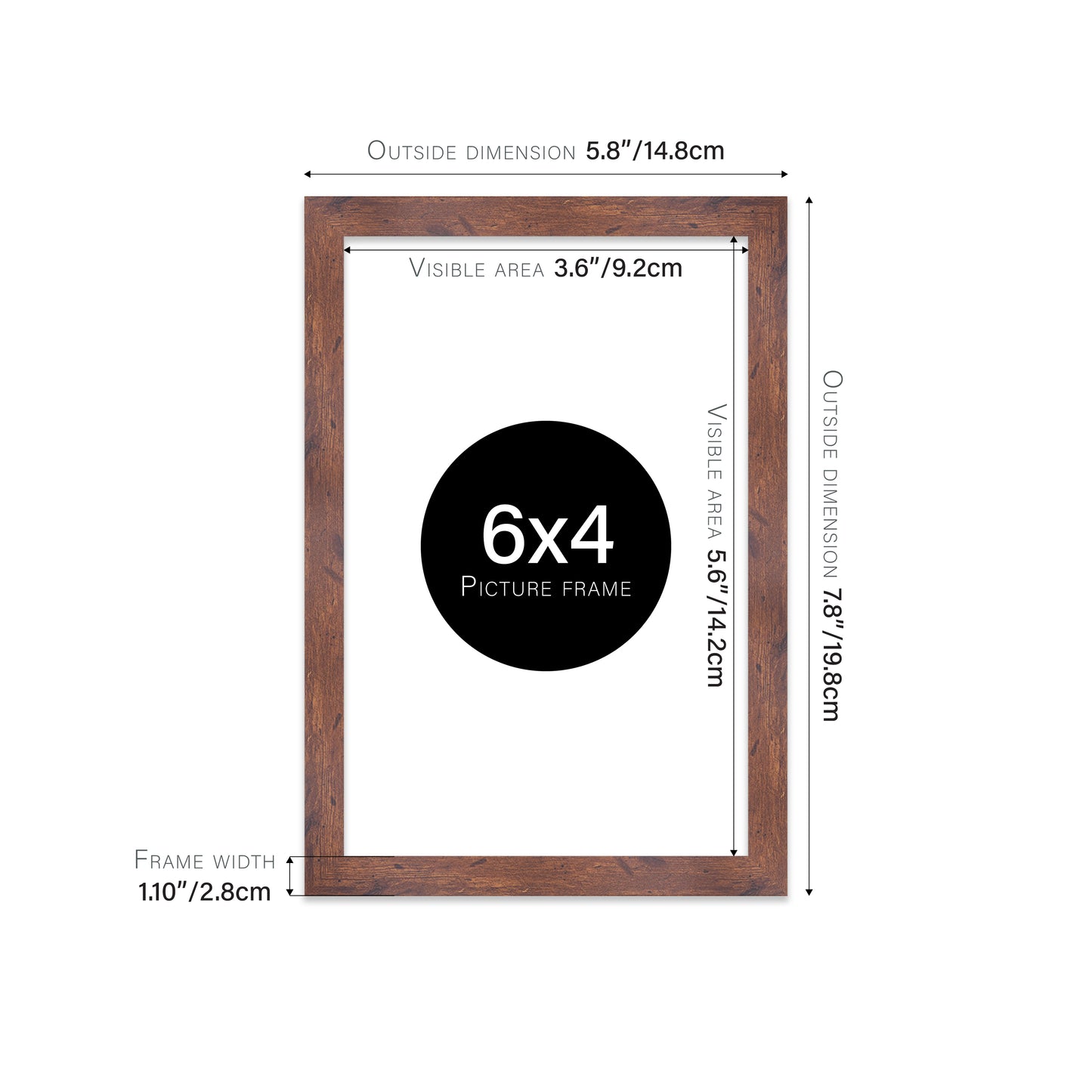 Rustic Wood Picture Frame 28mm Edge