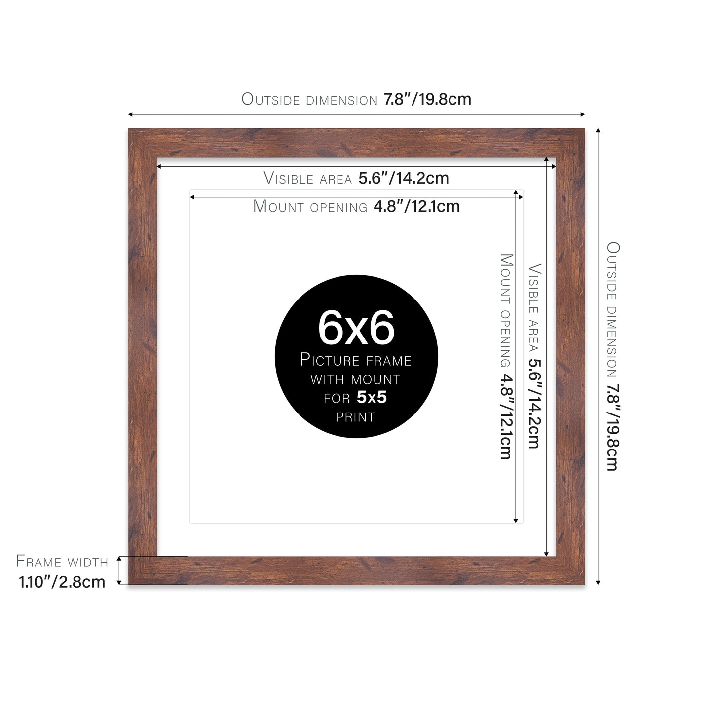 Rustic Wood Picture Frame 28mm Edge