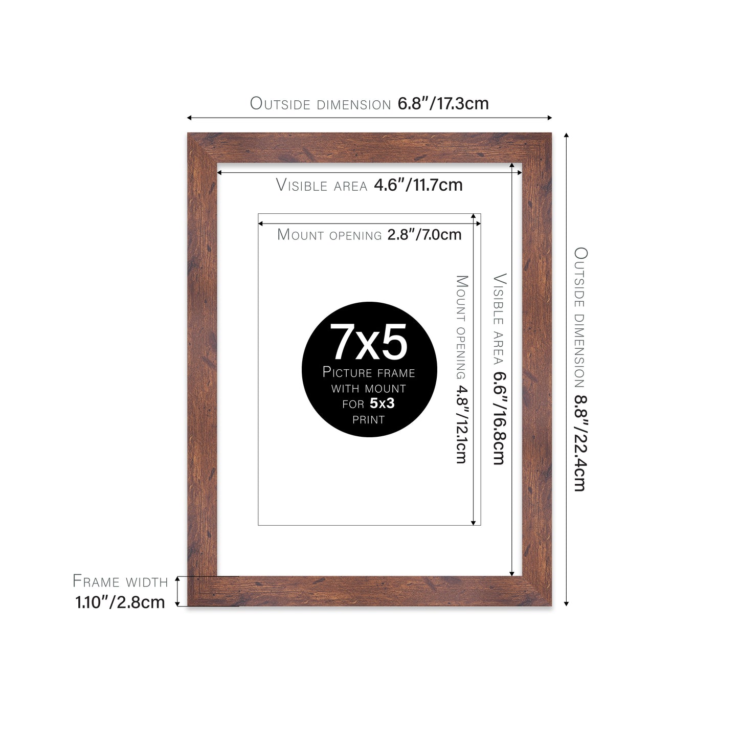 Rustic Wood Picture Frame 28mm Edge
