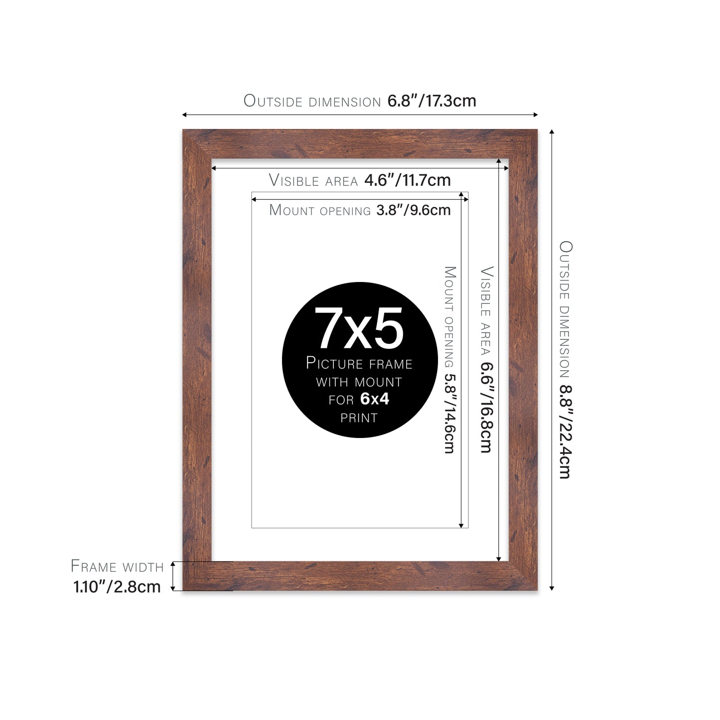 Rustic Wood Picture Frame 28mm Edge