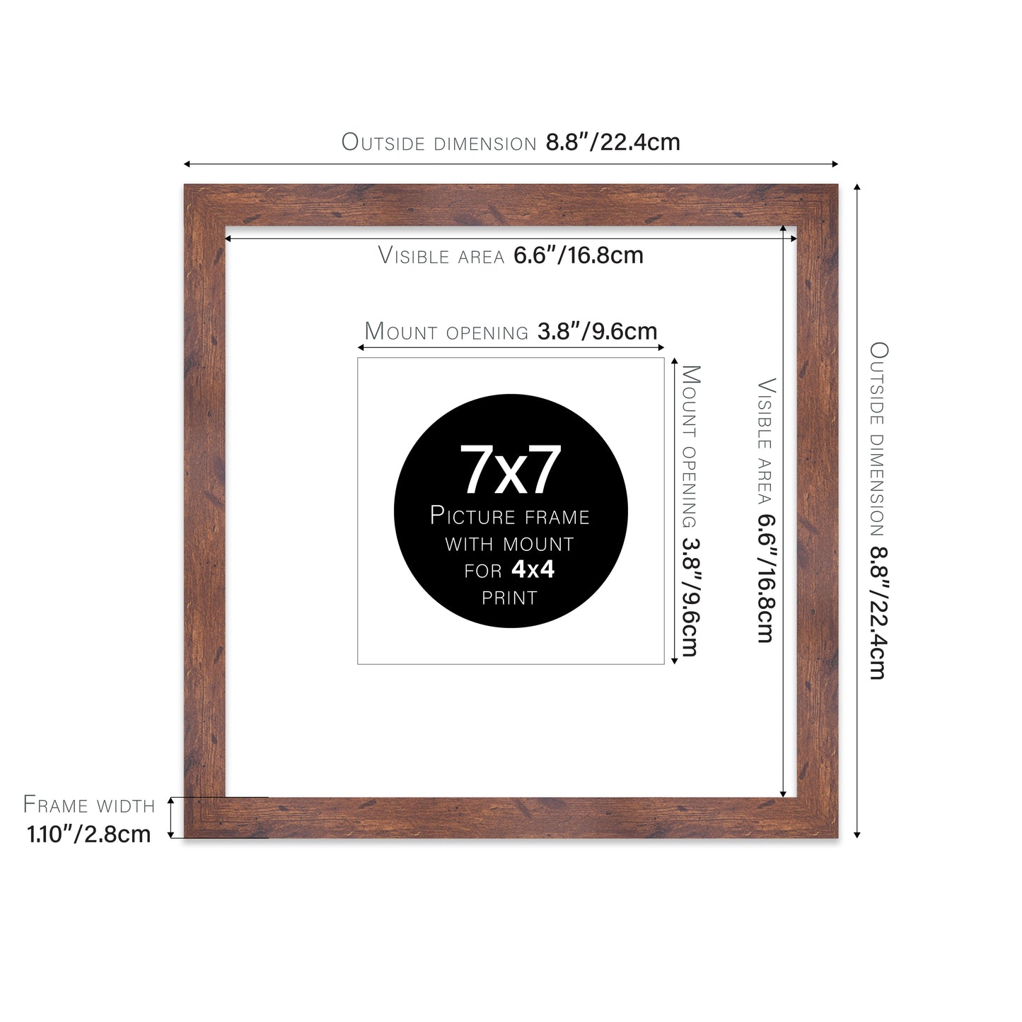 Rustic Wood Picture Frame 28mm Edge