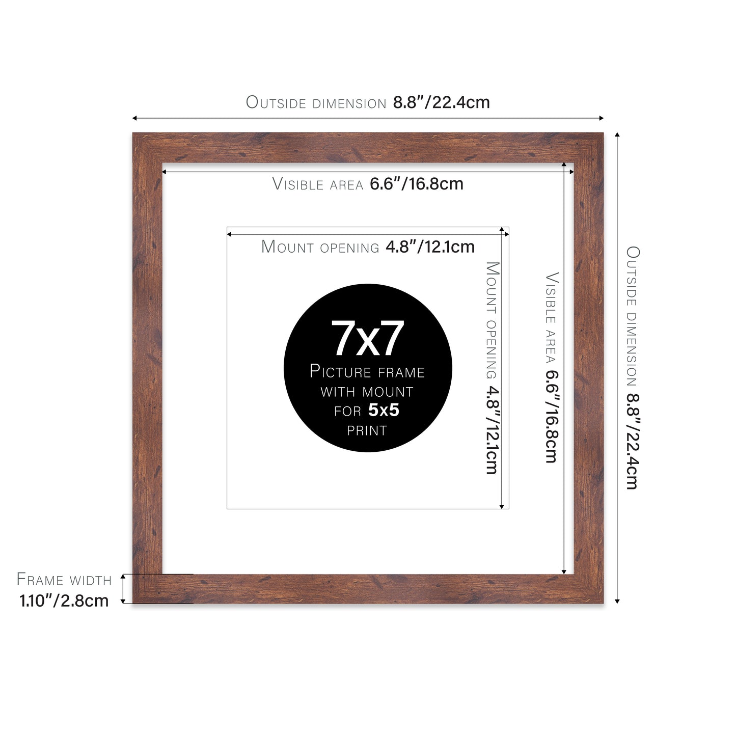 Rustic Wood Picture Frame 28mm Edge