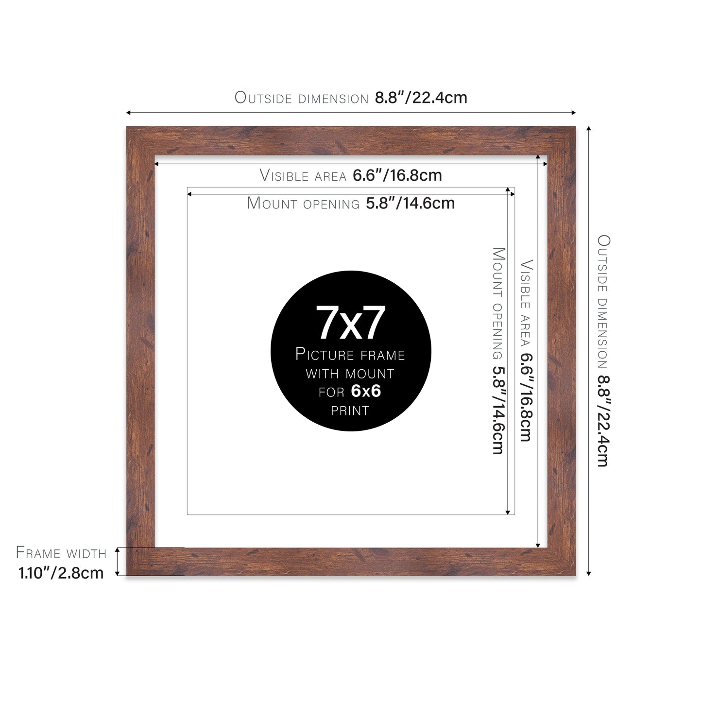 Rustic Wood Picture Frame 28mm Edge