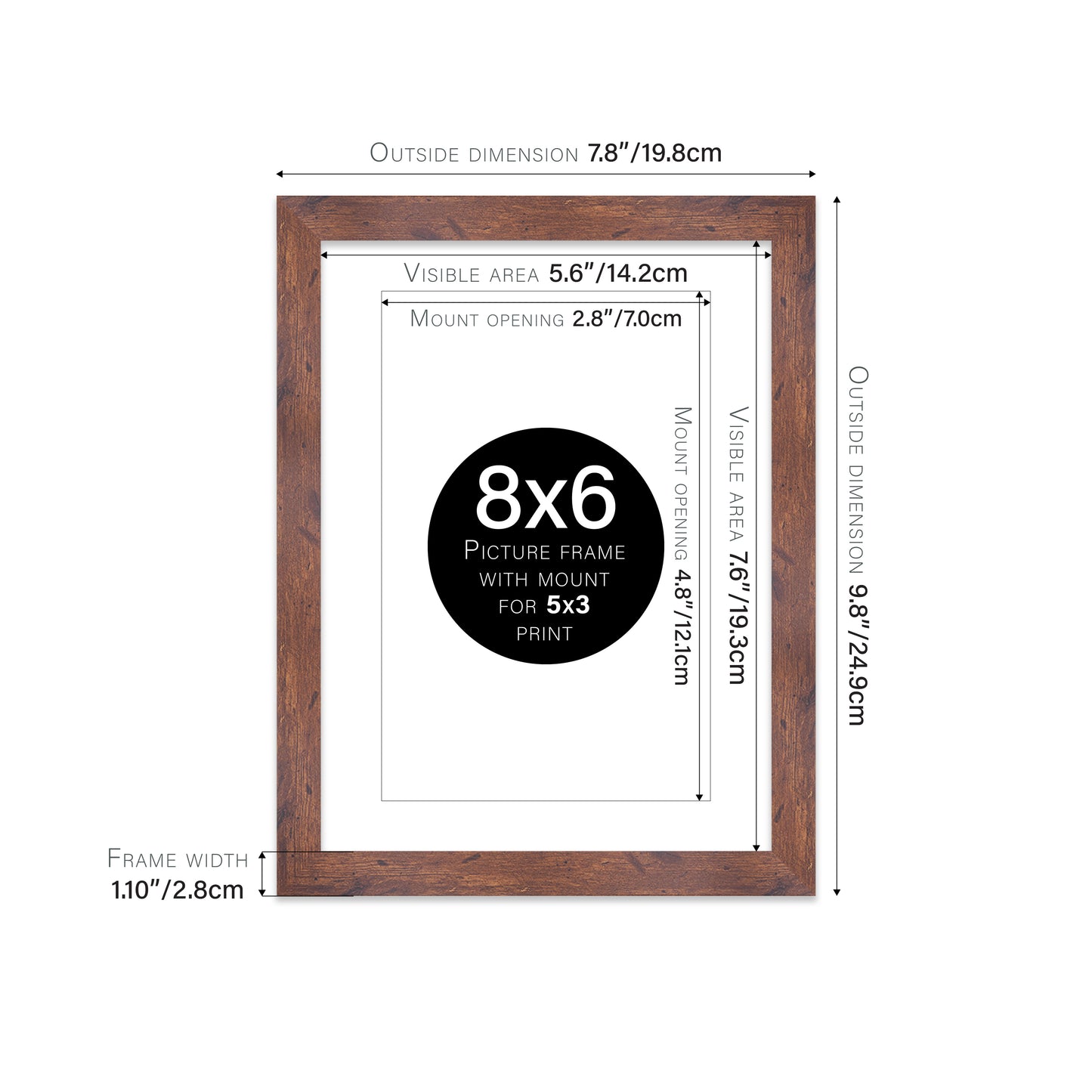 Rustic Wood Picture Frame 28mm Edge