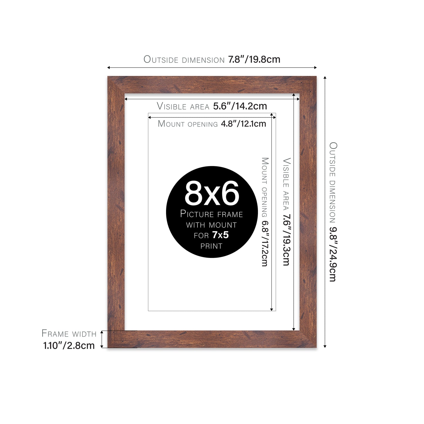 Rustic Wood Picture Frame 28mm Edge