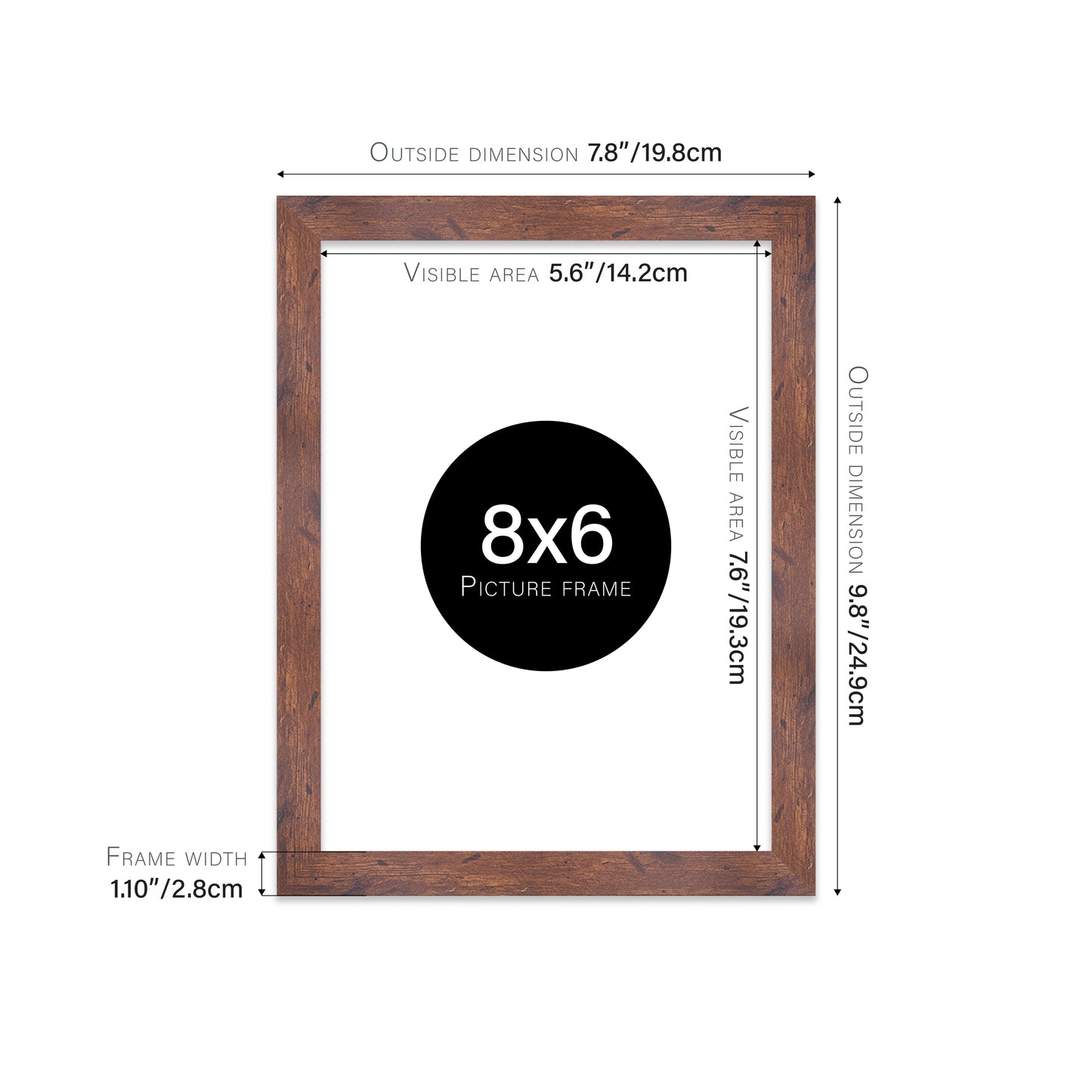 Rustic Wood Picture Frame 28mm Edge
