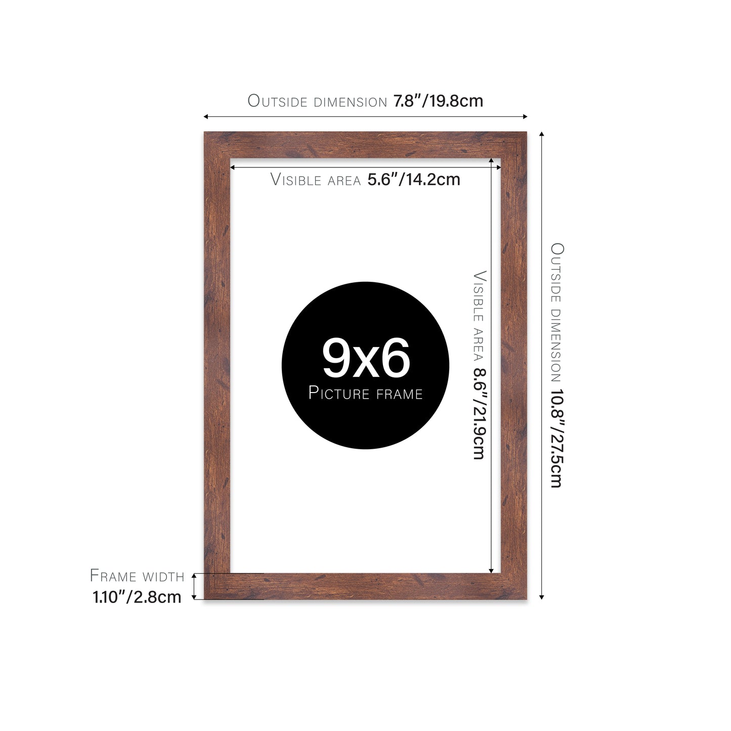 Rustic Wood Picture Frame 28mm Edge