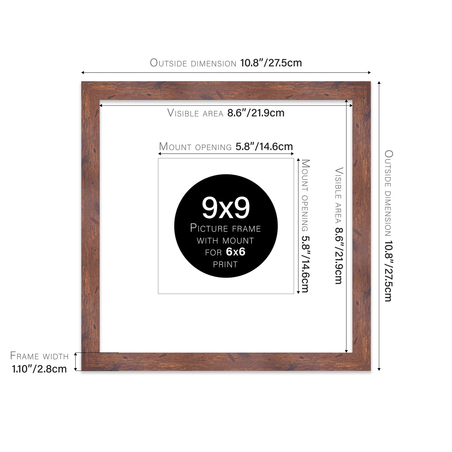 Rustic Wood Picture Frame 28mm Edge