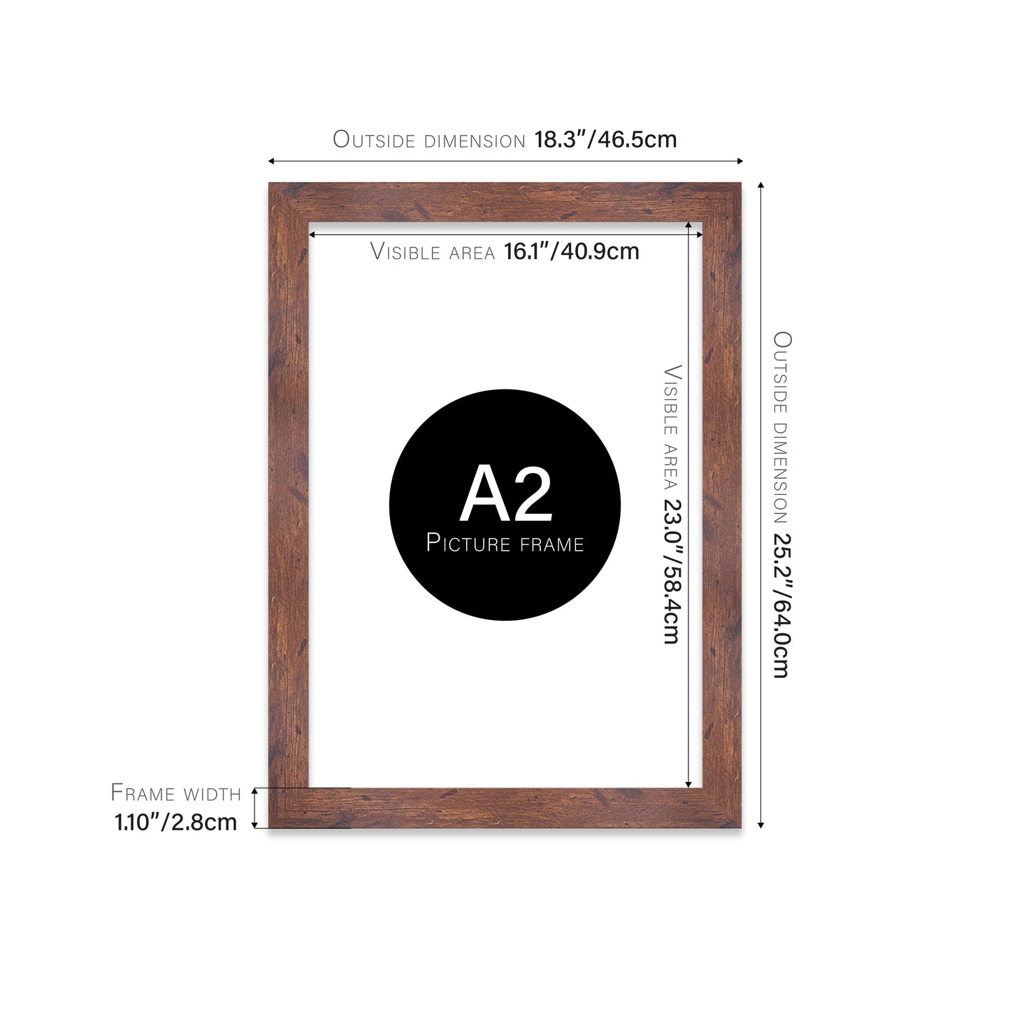 Rustic Wood Picture Frame 28mm Edge