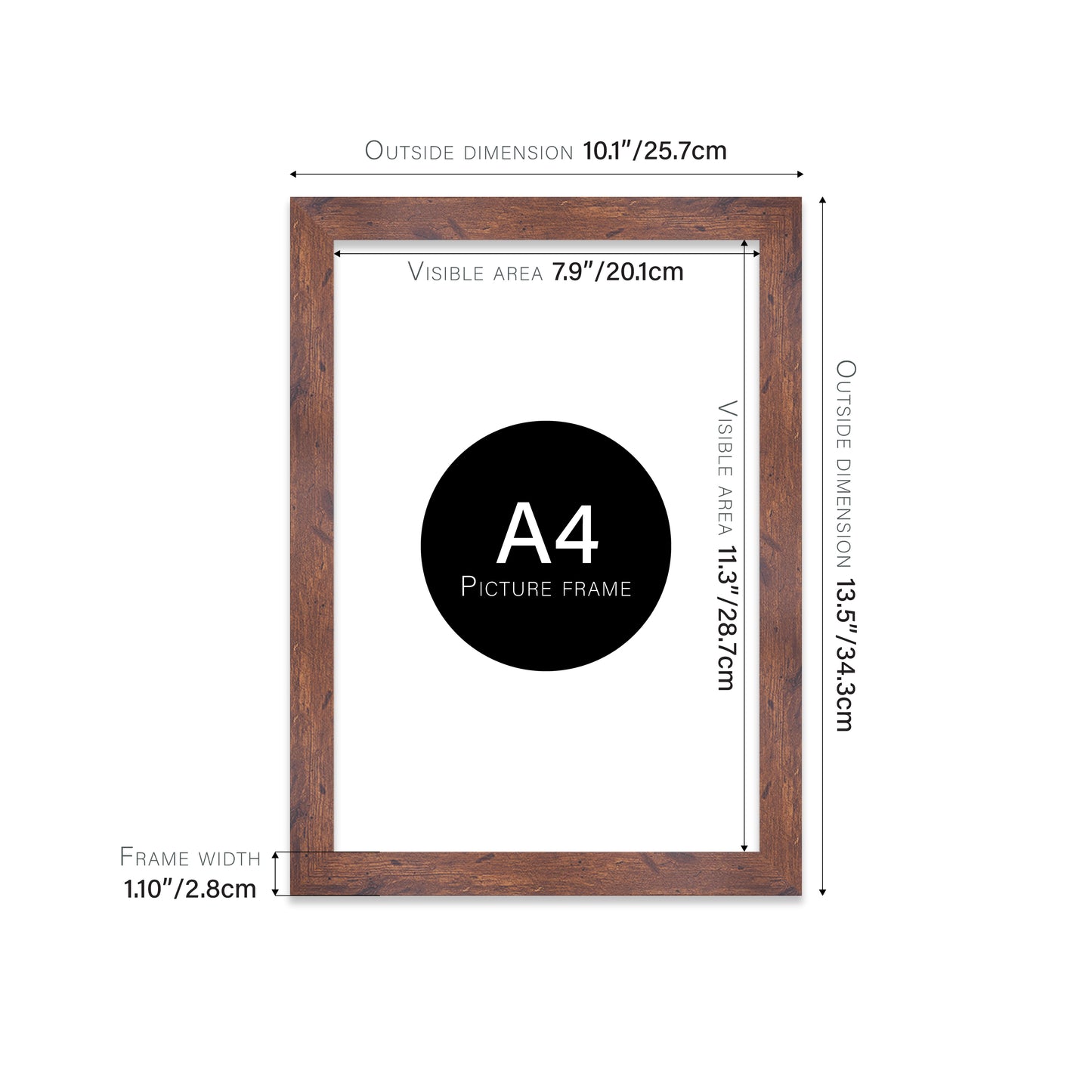 Rustic Wood Picture Frame 28mm Edge