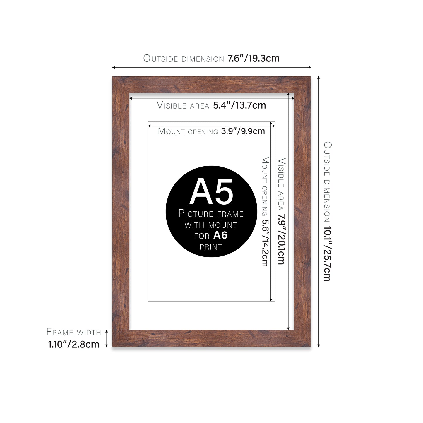 Rustic Wood Picture Frame 28mm Edge