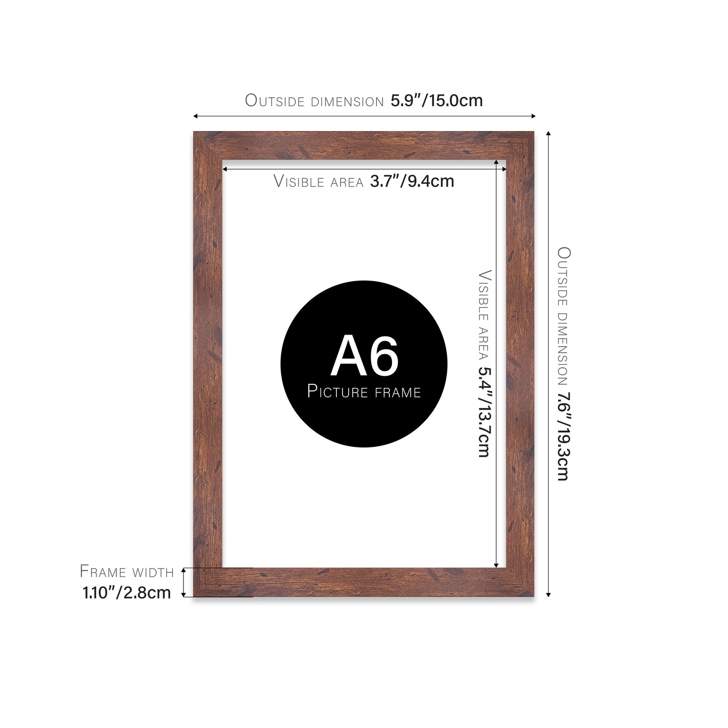 Rustic Wood Picture Frame 28mm Edge
