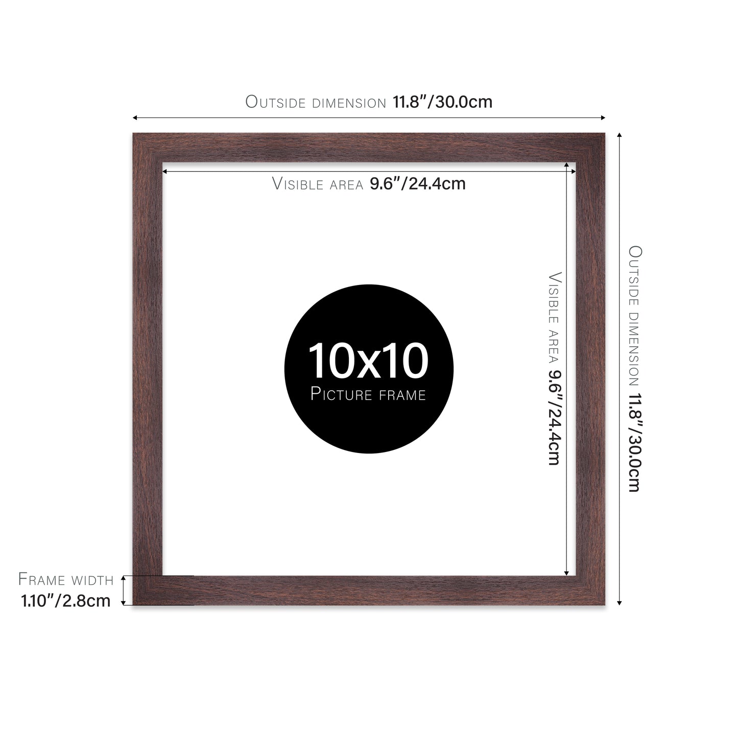 Walnut Picture Frame 28mm Edge