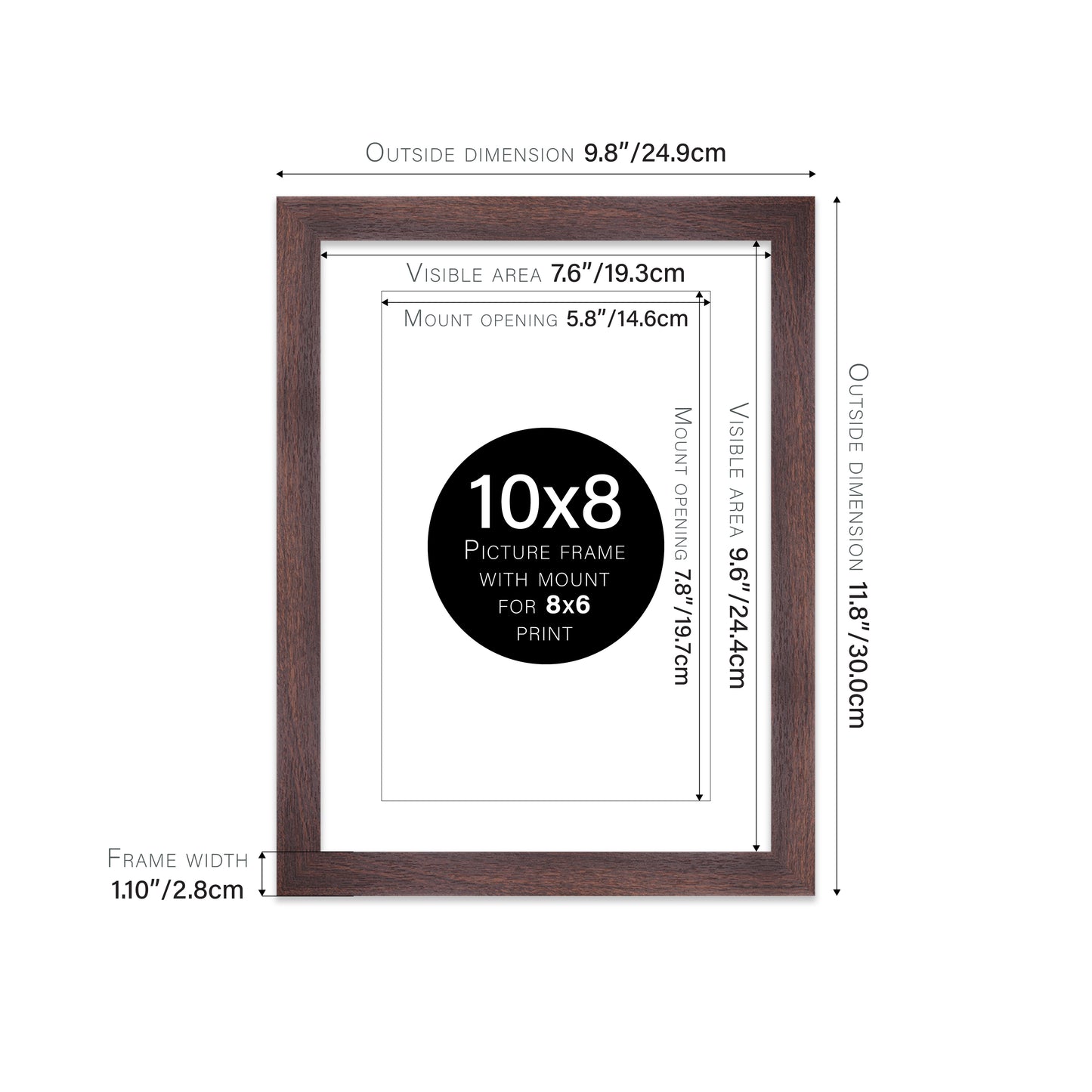 Walnut Picture Frame 28mm Edge