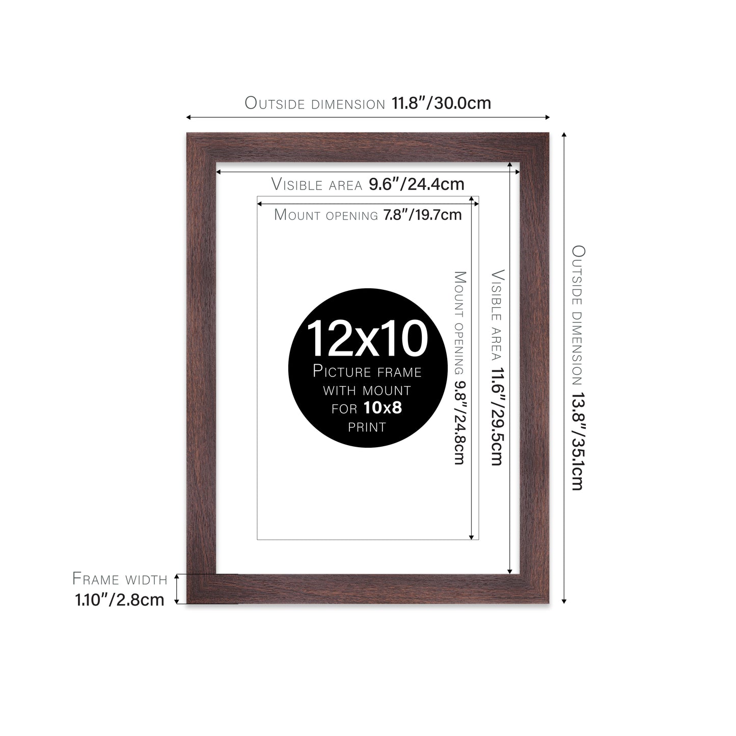 Walnut Picture Frame 28mm Edge