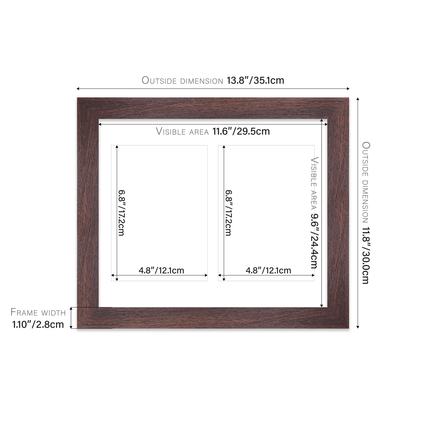 Walnut Picture Frame 28mm Edge