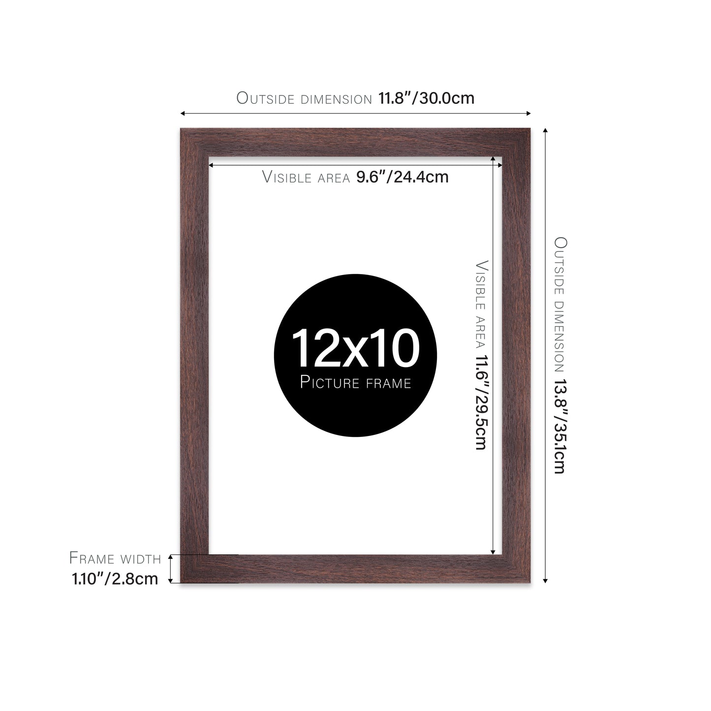 Walnut Picture Frame 28mm Edge