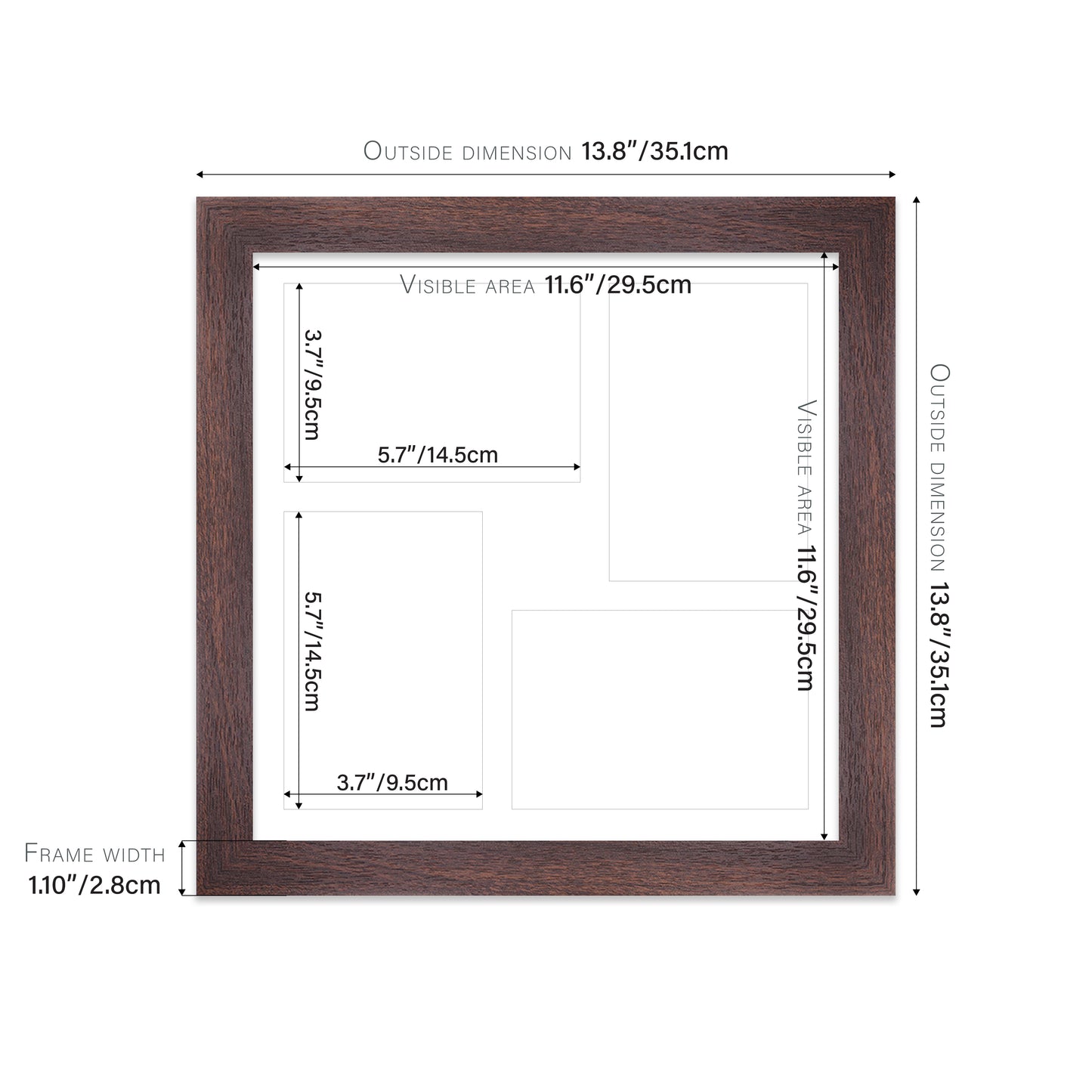 Walnut Picture Frame 28mm Edge