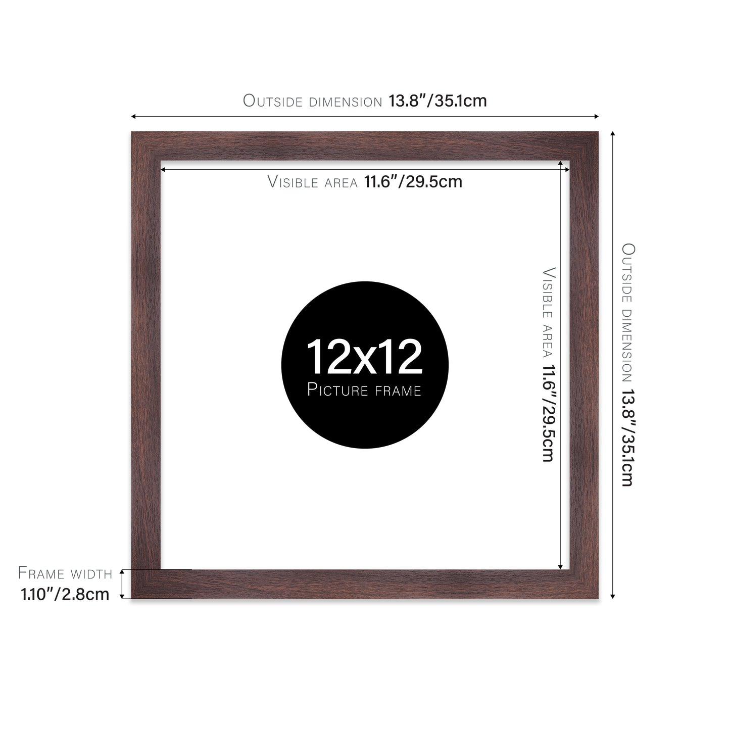 Walnut Picture Frame 28mm Edge