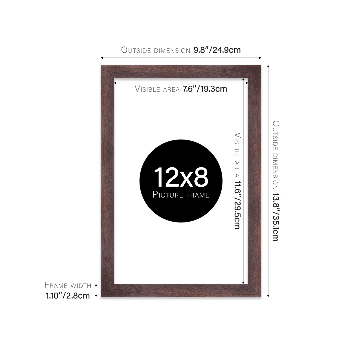 Walnut Picture Frame 28mm Edge