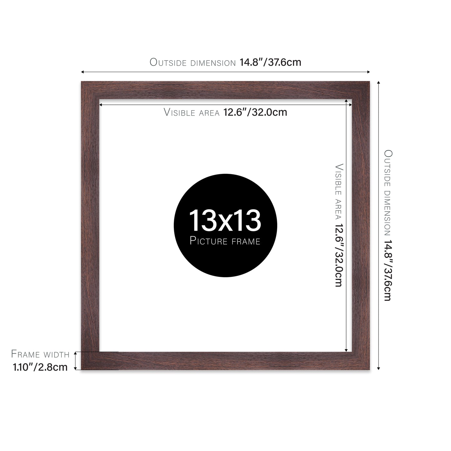Walnut Picture Frame 28mm Edge