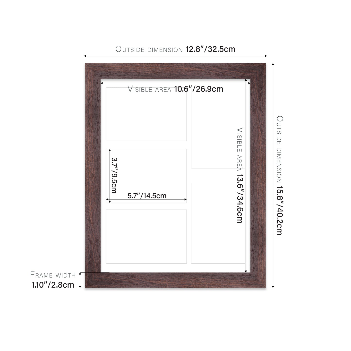 Walnut Picture Frame 28mm Edge