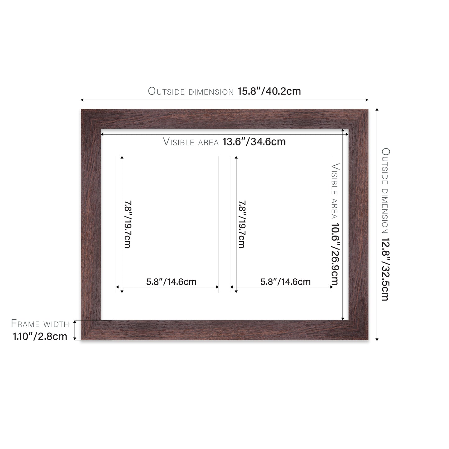 Walnut Picture Frame 28mm Edge