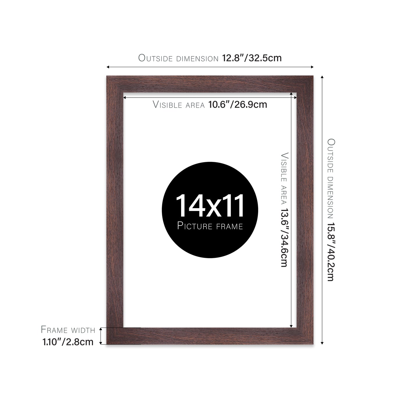 Walnut Picture Frame 28mm Edge