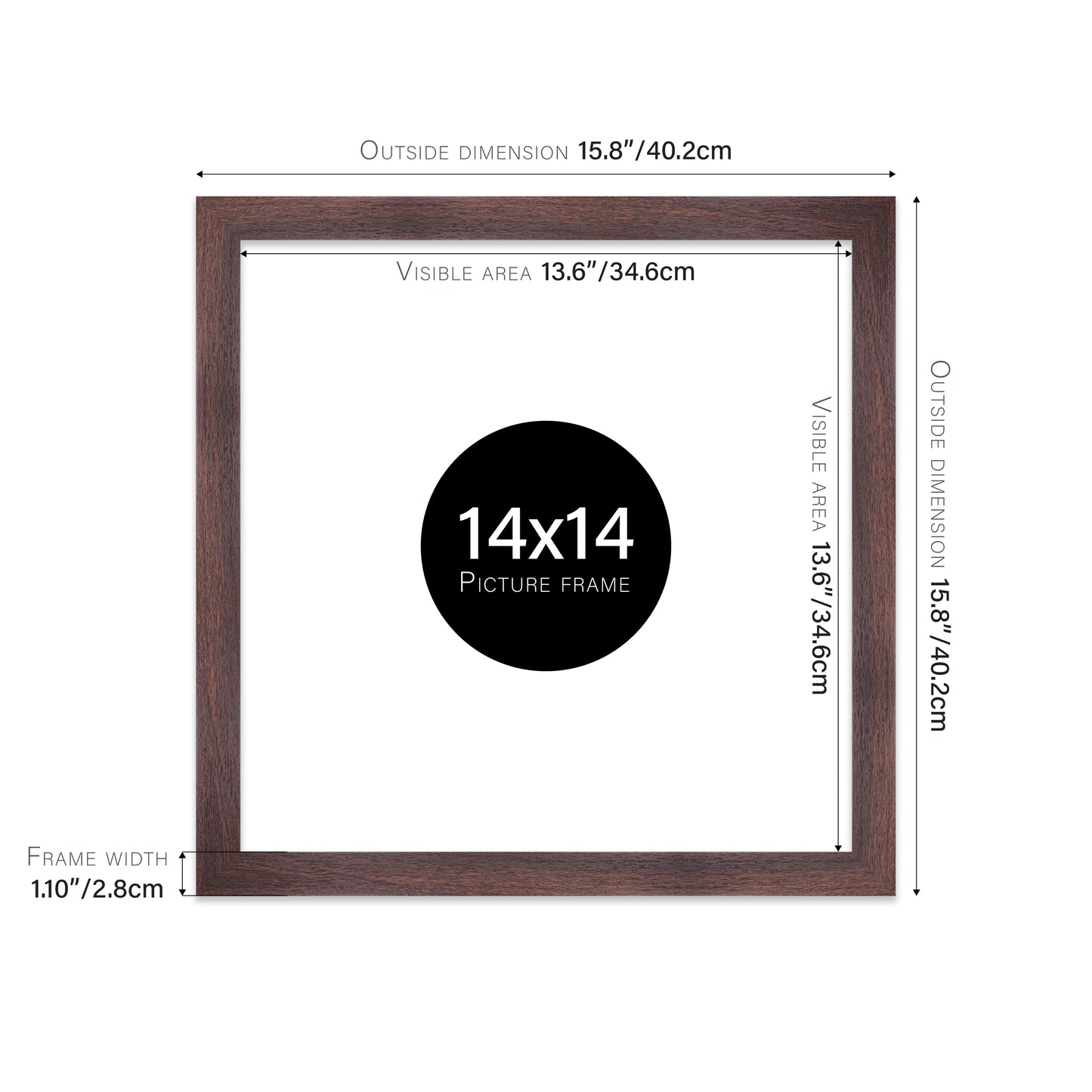 Walnut Picture Frame 28mm Edge
