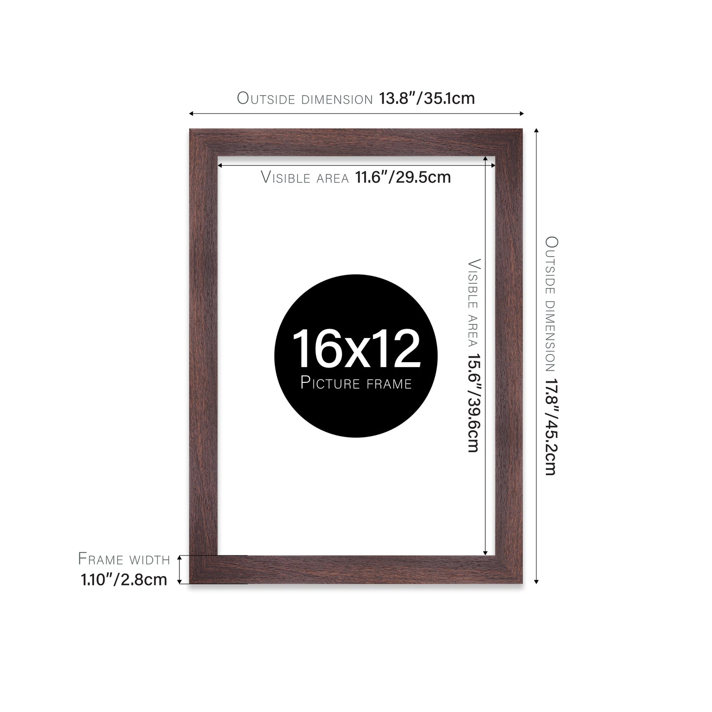 Walnut Picture Frame 28mm Edge