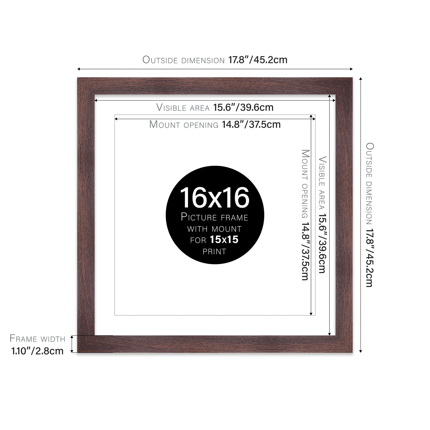 Walnut Picture Frame 28mm Edge