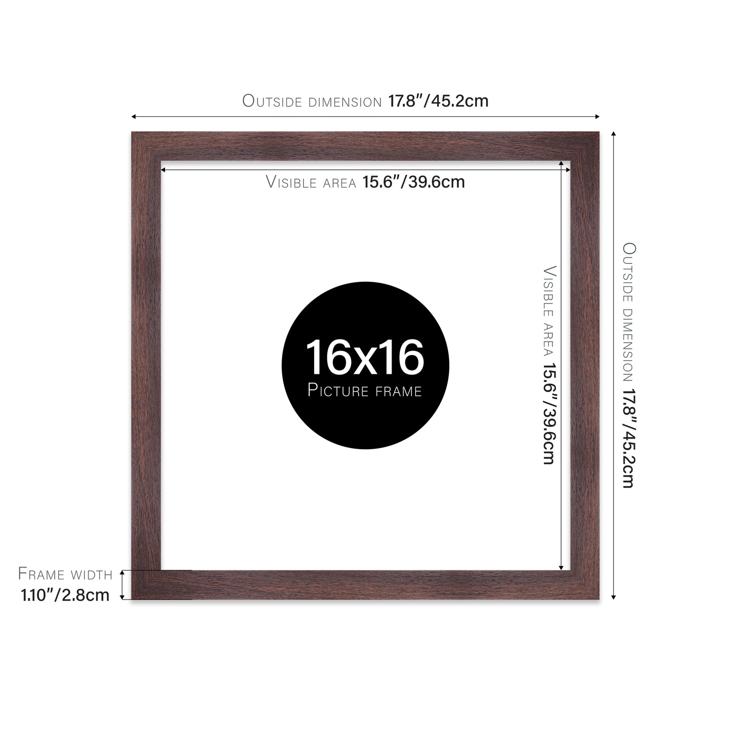 Walnut Picture Frame 28mm Edge