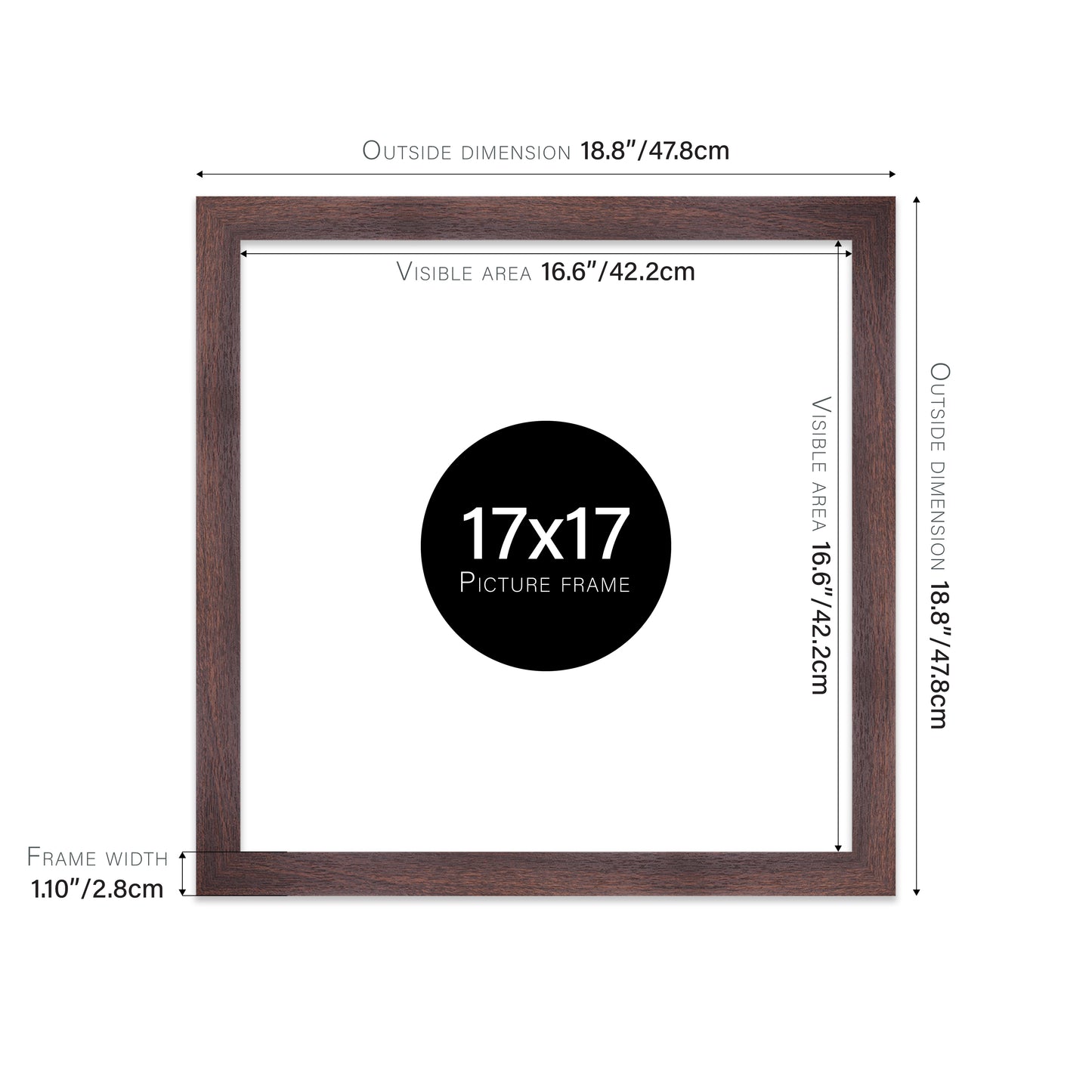 Walnut Picture Frame 28mm Edge