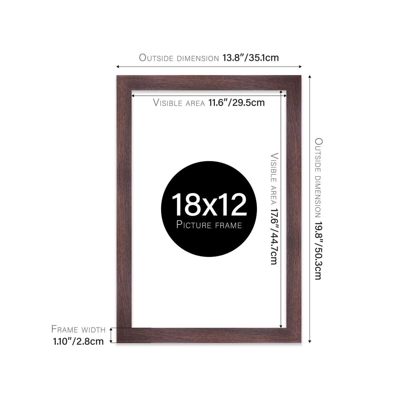 Walnut Picture Frame 28mm Edge