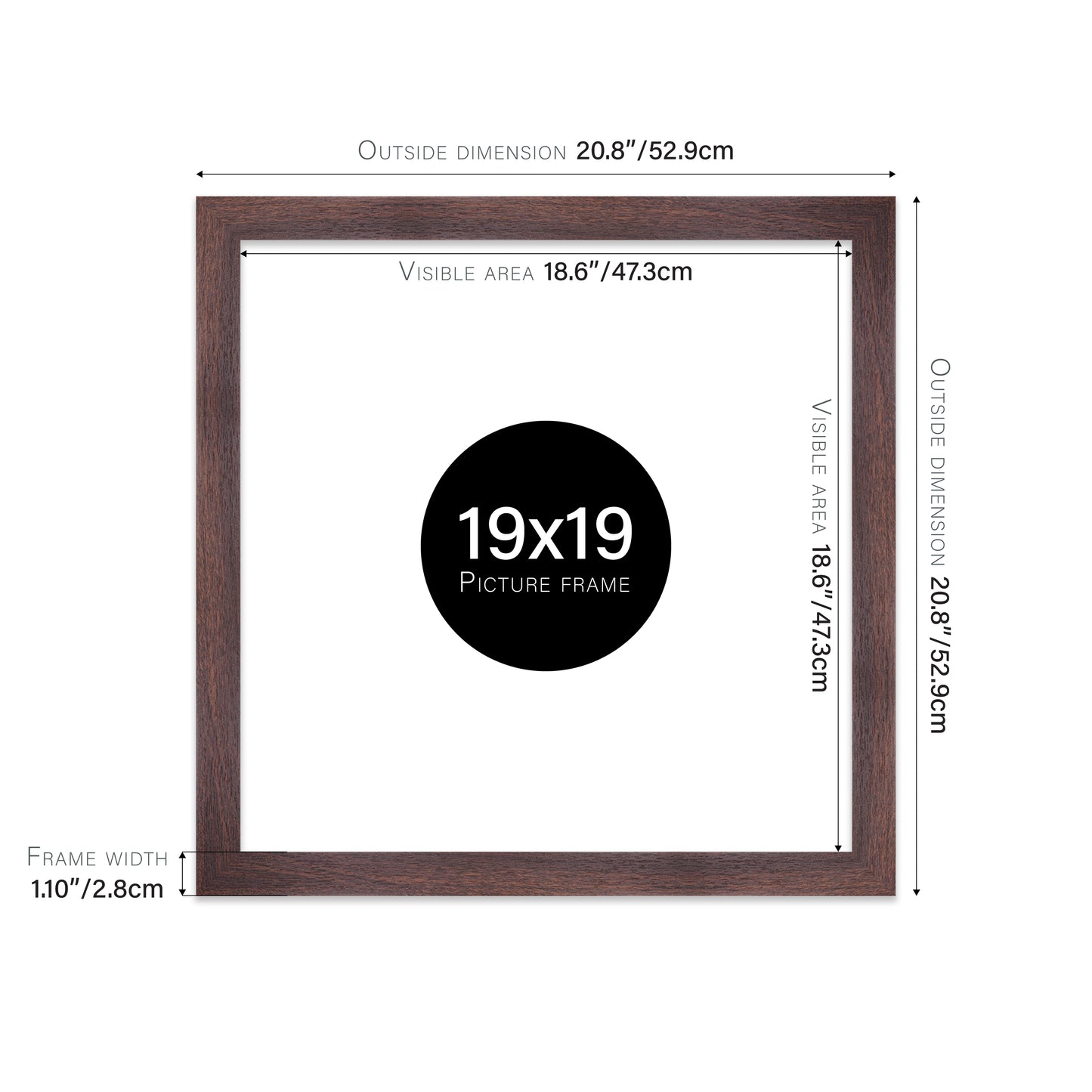 Walnut Picture Frame 28mm Edge