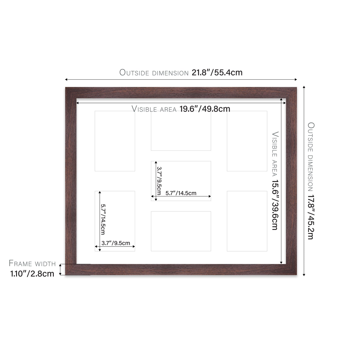Walnut Picture Frame 28mm Edge