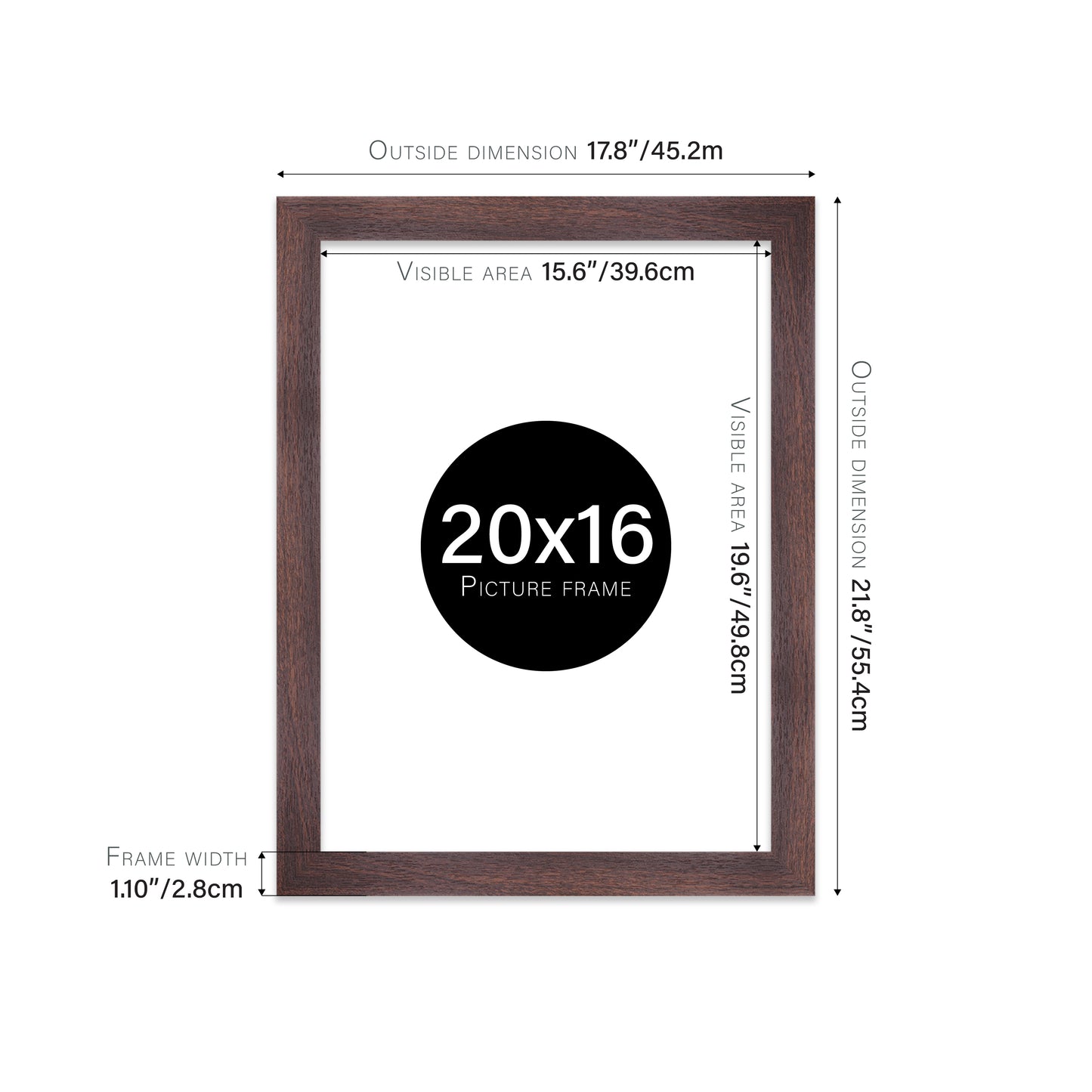 Walnut Picture Frame 28mm Edge