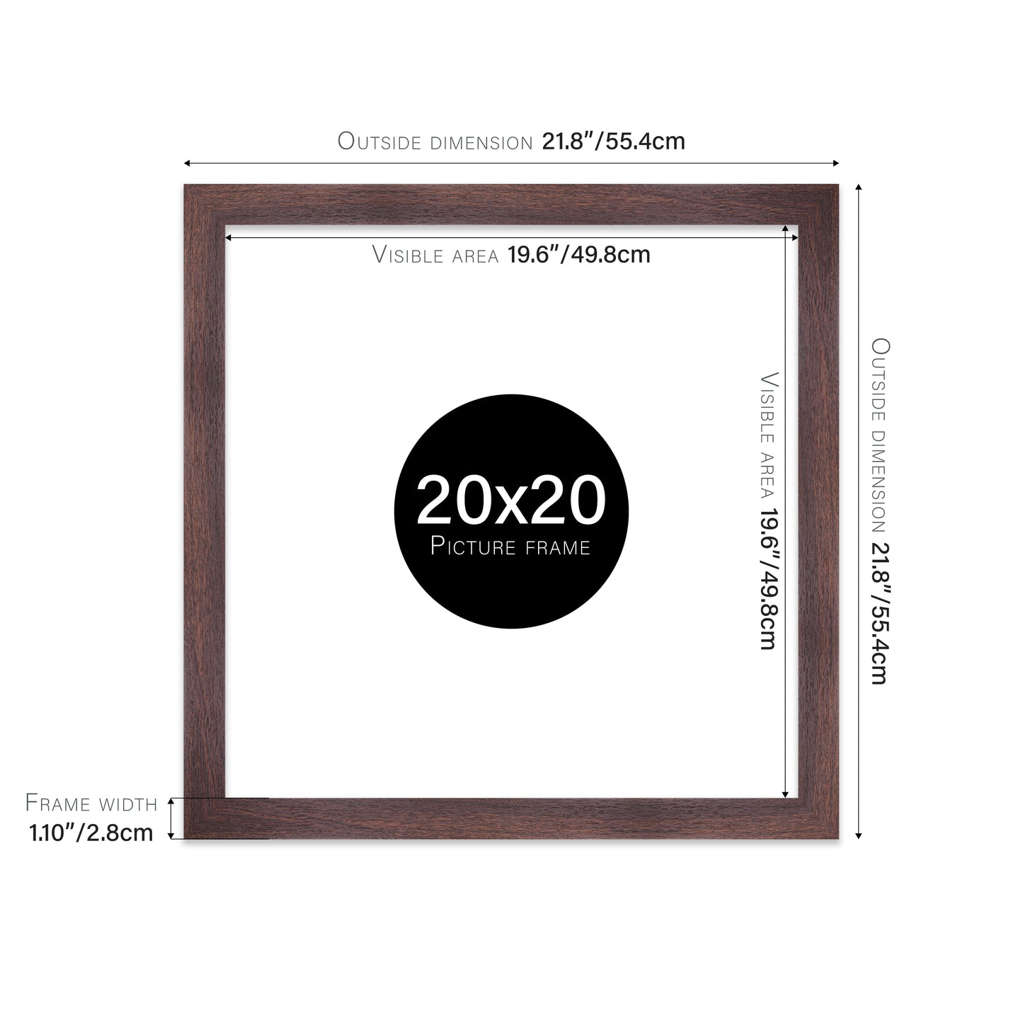 Walnut Picture Frame 28mm Edge