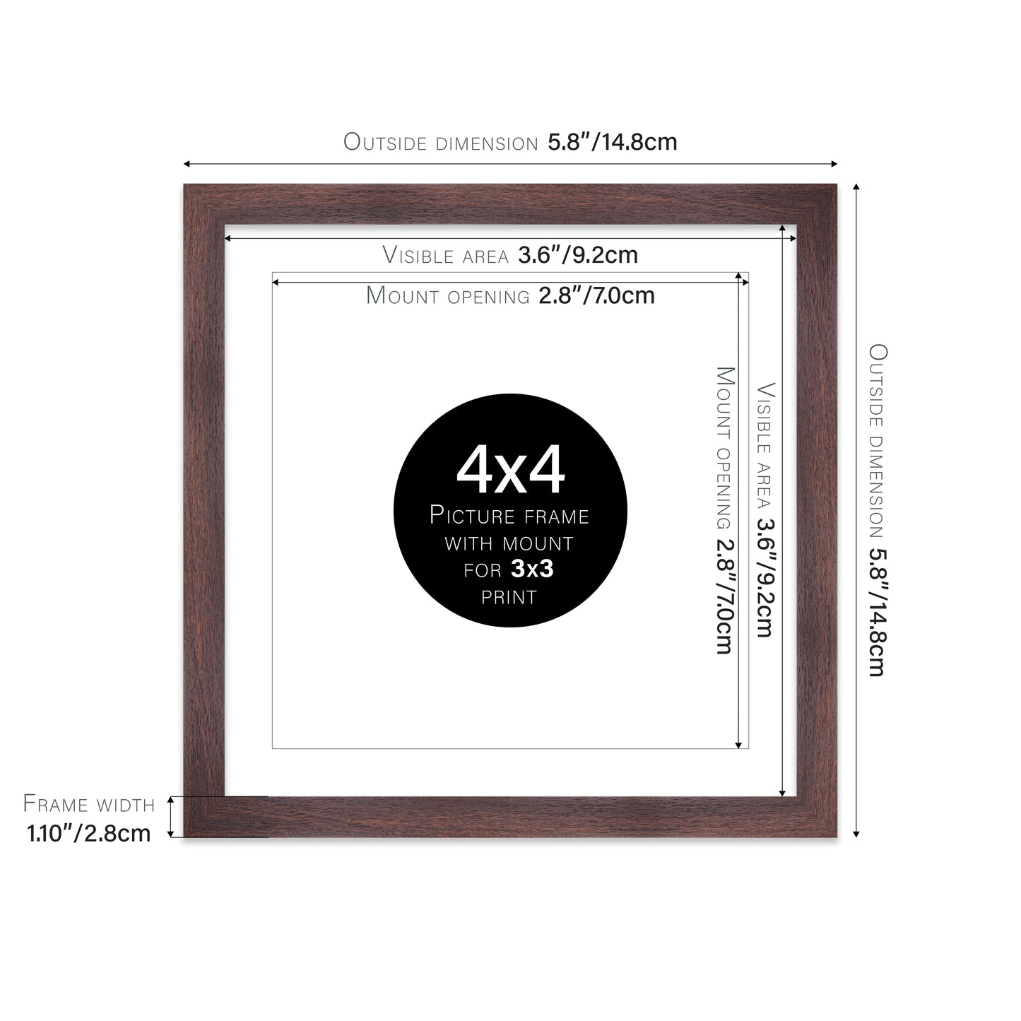 Walnut Picture Frame 28mm Edge