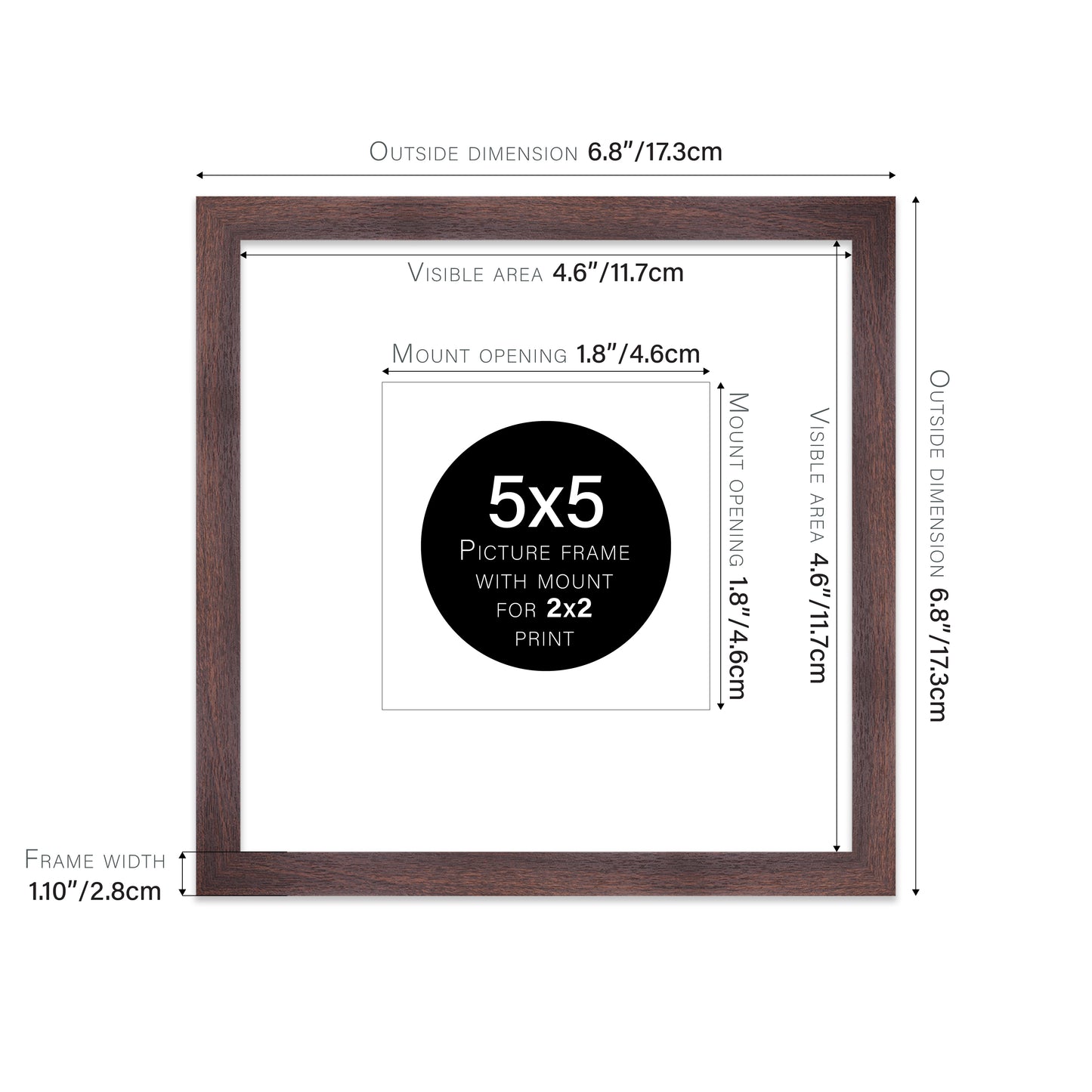 Walnut Picture Frame 28mm Edge