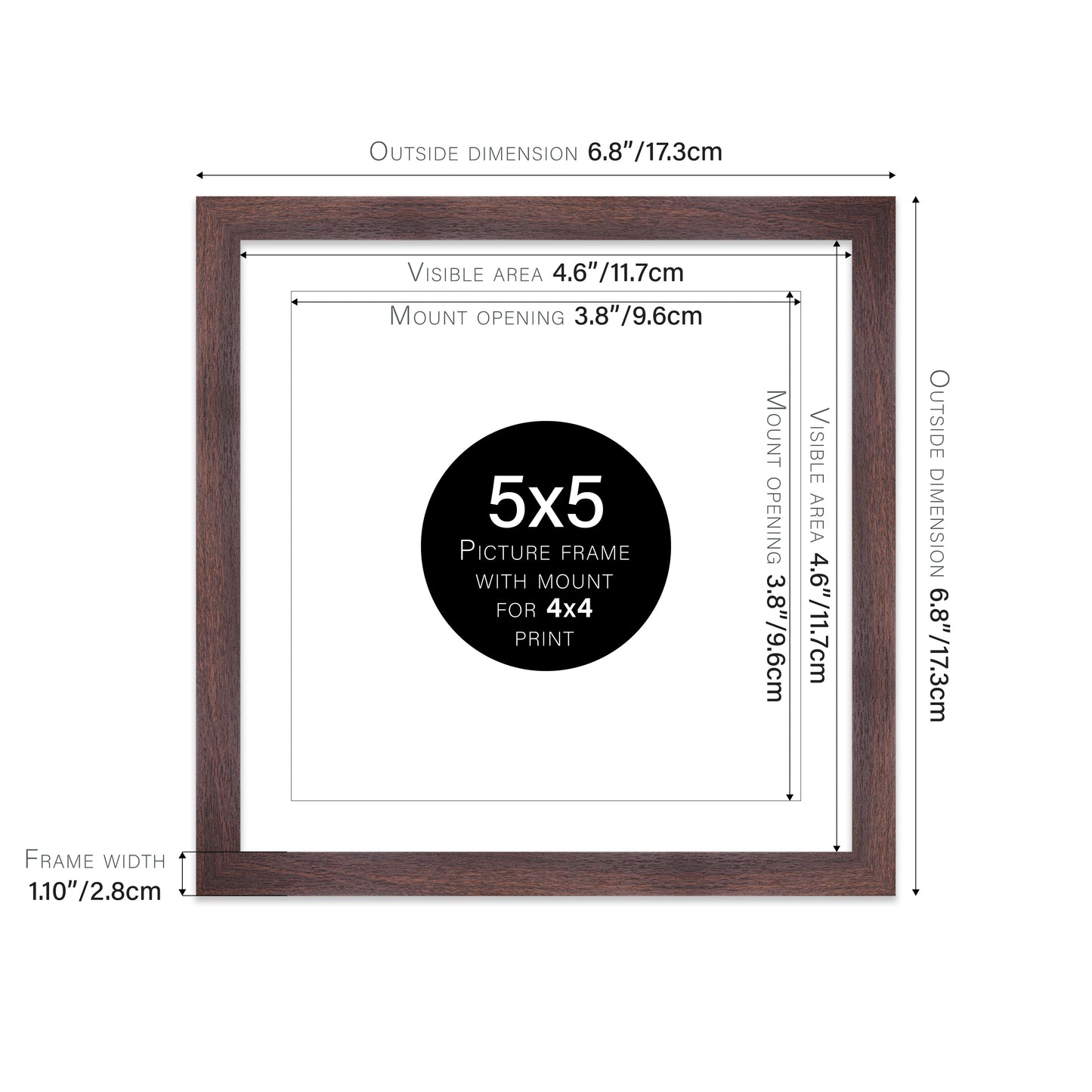Walnut Picture Frame 28mm Edge