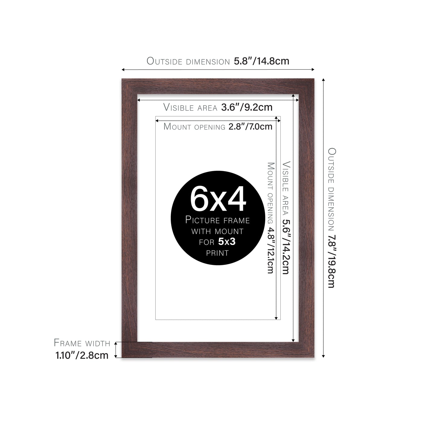 Walnut Picture Frame 28mm Edge