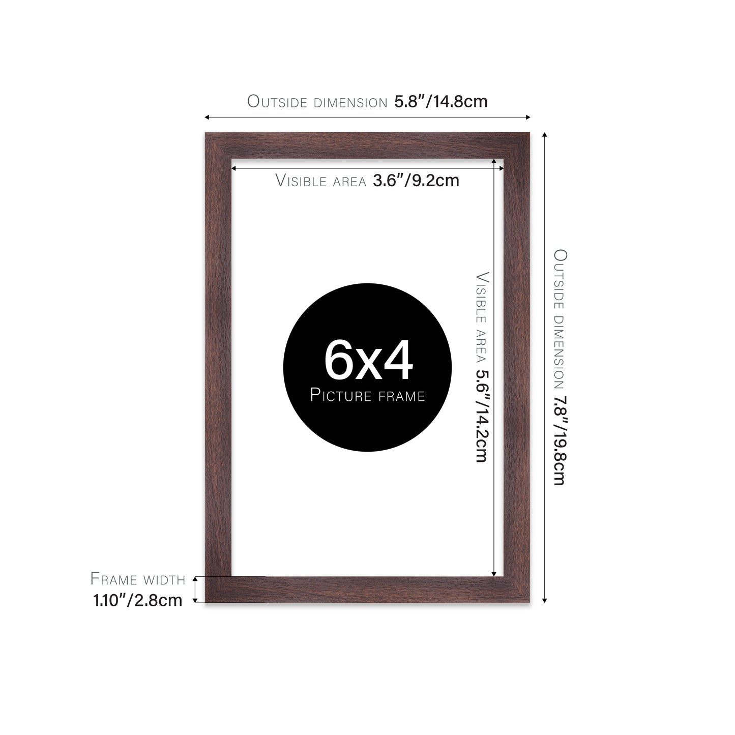 Walnut Picture Frame 28mm Edge