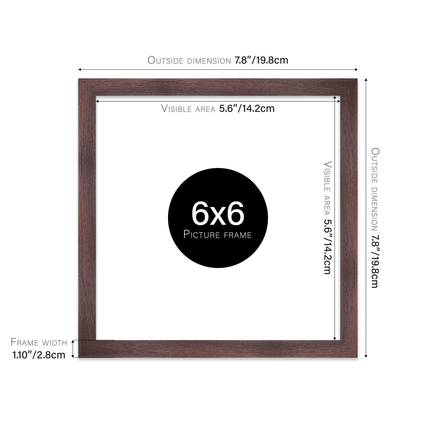 Walnut Picture Frame 28mm Edge