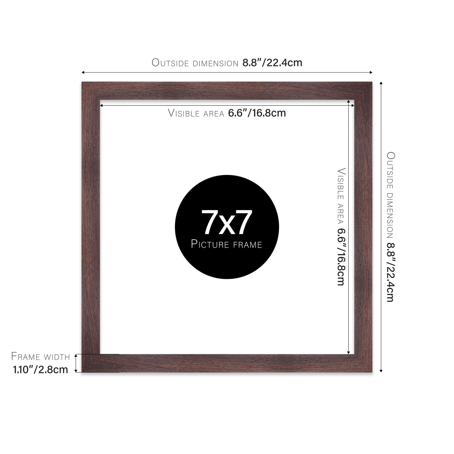 Walnut Picture Frame 28mm Edge