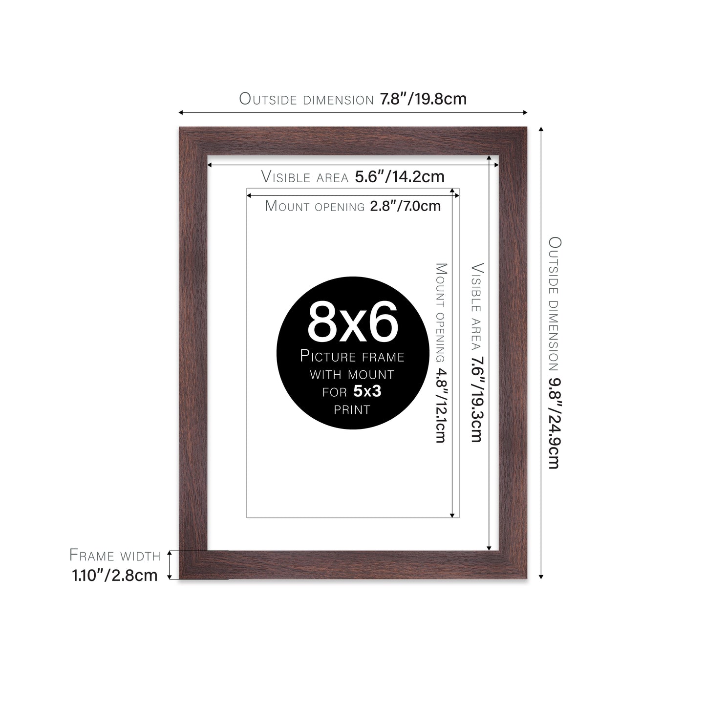 Walnut Picture Frame 28mm Edge