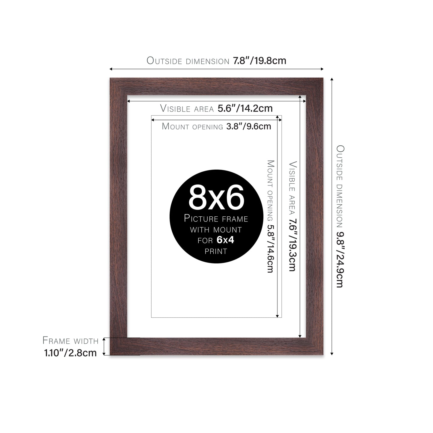 Walnut Picture Frame 28mm Edge
