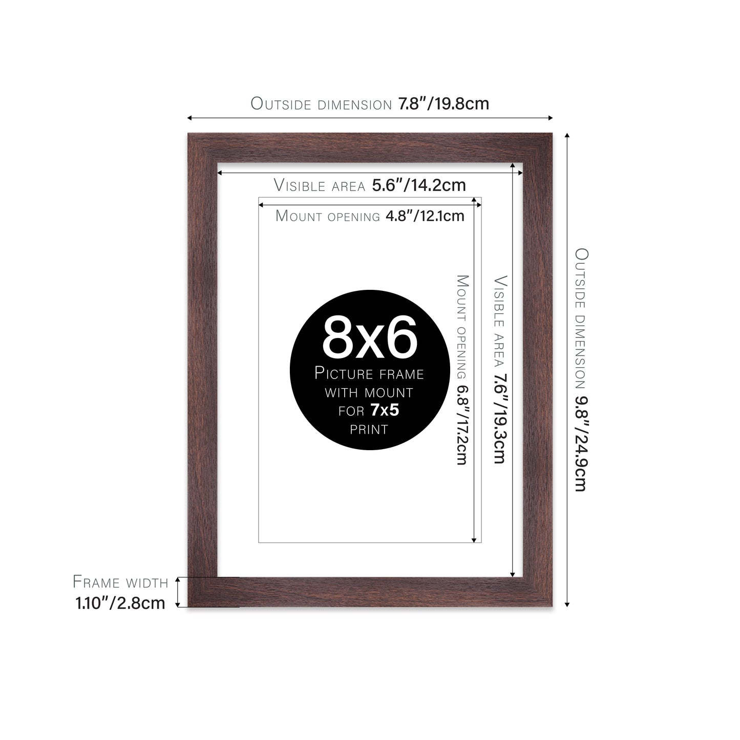 Walnut Picture Frame 28mm Edge
